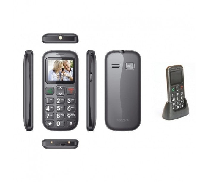Téléphone portable - GSM pour personnes âgées - Compass E07 dual - bouton SOS