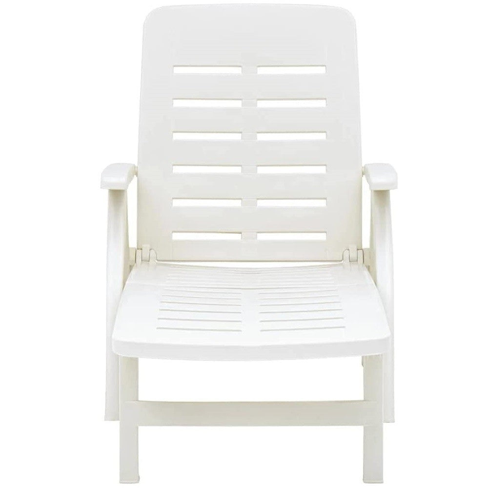 Bain de soleil en polypropylène blanc SMERALDO 72x189x96h cm Mobilier de jardin