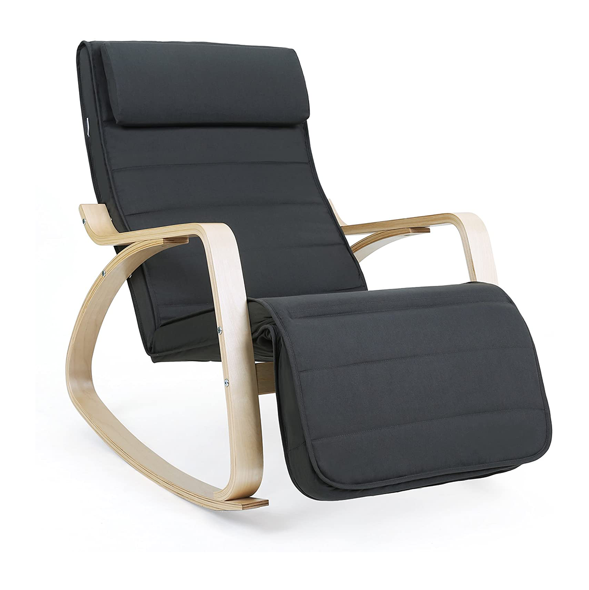 Fauteuil à bascule FREYA 67X90X100 cm avec repose-pieds et réglable 5 positions