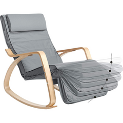 Fauteuil à bascule FREYA 67X90X100 cm avec repose-pieds et réglable 5 positions