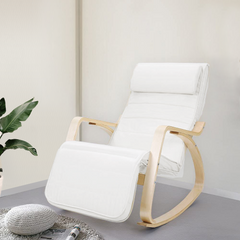Fauteuil à bascule FREYA 67X90X100 cm avec repose-pieds et réglable 5 positions