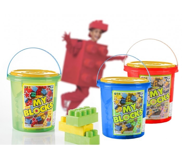 Set de 40 pièces - coffre coloré en forme de seau avec poignée - Lego 114220