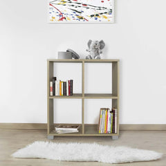 Bibliothèque Étagère En Bois 4 Cubes Art.106 Rangement 63X24X68H Cm