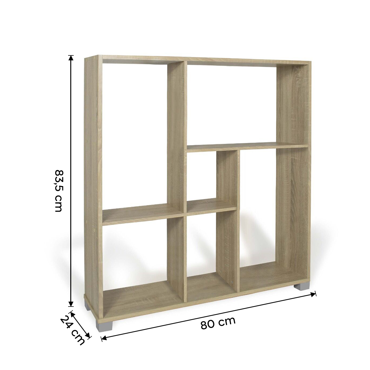 Étagères de bibliothèque cubes et rectangles Art.107 Stockage 80x24x83,5H cm