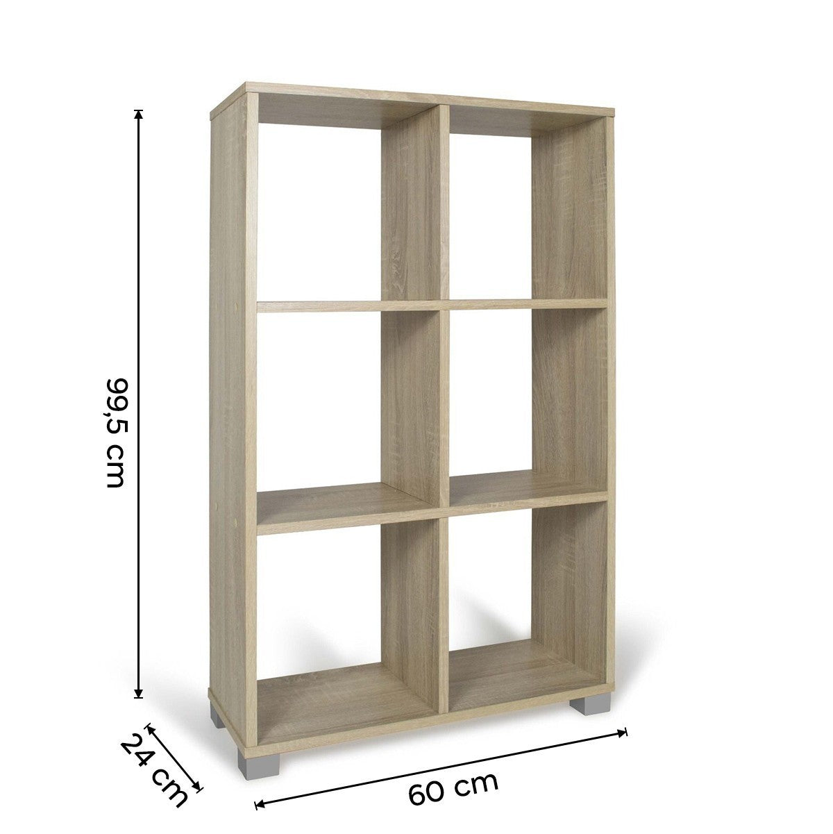 Bibliothèque étagère verticale 6 Cubes Art.108 étagères rangement 60x24x99.5H Cm