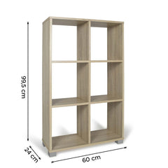Bibliothèque étagère verticale 6 Cubes Art.108 étagères rangement 60x24x99.5H Cm