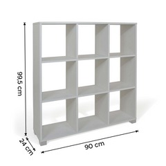 Bibliothèque étagère en bois 9 Cubes Art.109 Stockage 90x24x99,5H Cm