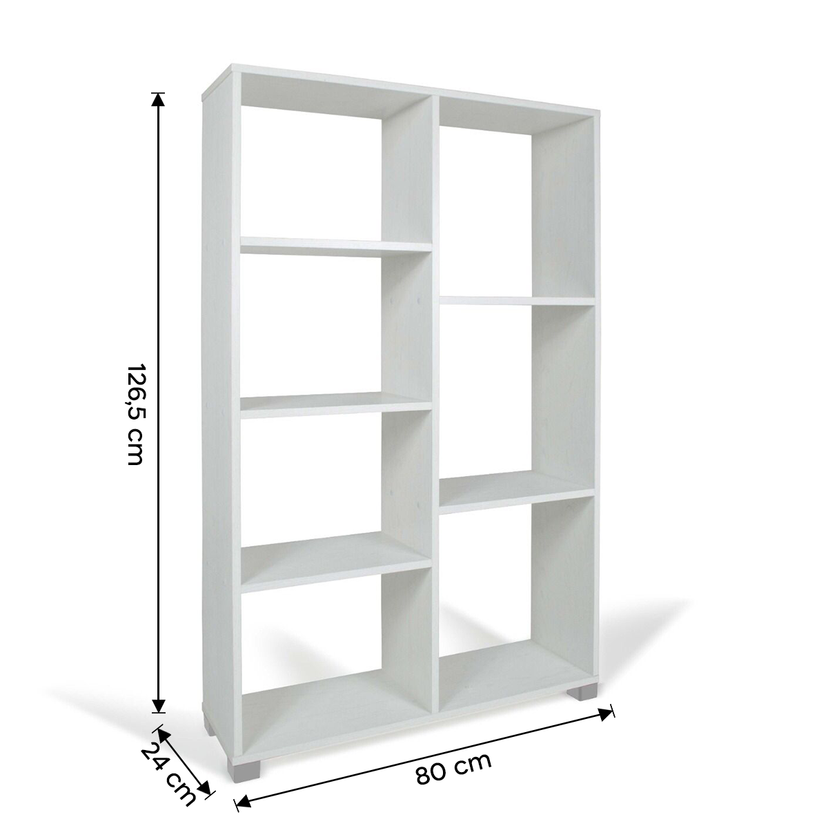 Étagère bibliothèque 7 étagères Art.110 Étagère en bois 80x24x126.5H