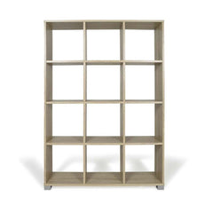 Art.111 Étagère Bibliothèque 12 Étagères de Rangement en Bois 90x24x131Hcm