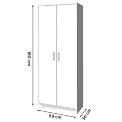 Étagère à chaussures 2 portes 8 compartiments Art.138 Armoire bois 59x36x180H cm