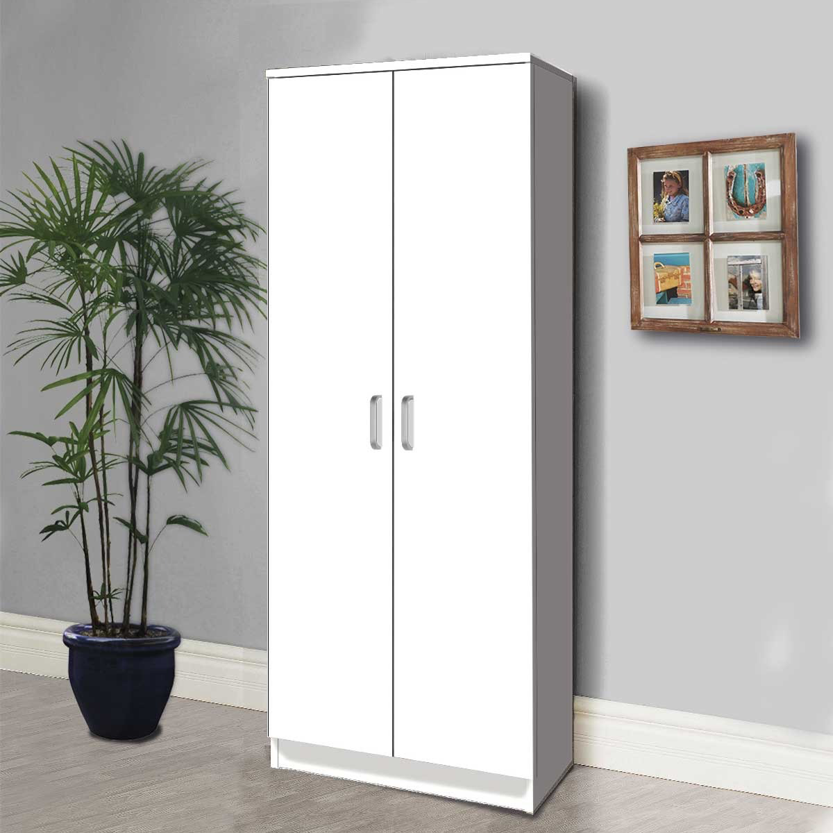 Étagère à chaussures 2 portes 8 compartiments Art.138 Armoire bois 59x36x180H cm