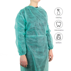 Paquet 10 unités. Blouse médicale jetable de classe I pour visiteurs ou patients