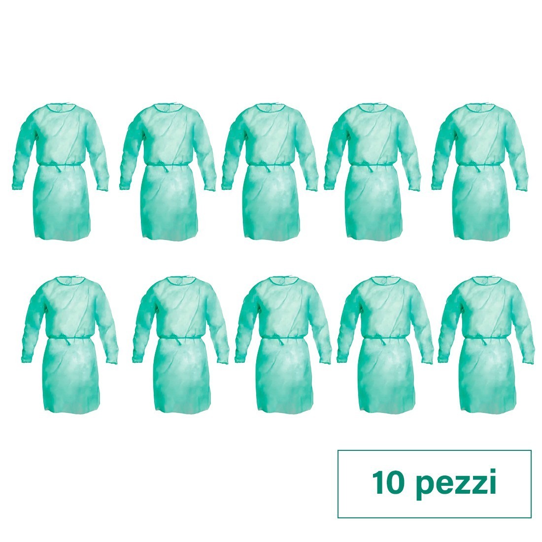 Paquet 10 unités. Blouse médicale jetable de classe I pour visiteurs ou patients