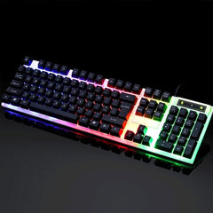 666422 Clavier souris USB RGB Gaming pour ordinateur LED arc-enciel rétroéclairé