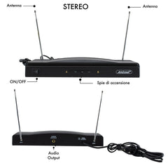816155 Microphones sans fil pour récepteur karaoké 2 canaux