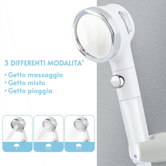 514493 Pomme de douche avec filtre coton mitigeur éponge silicone