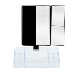945126 Miroir rotatif avec lumières LED tactiles et organiseur de compartiments