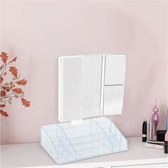 945126 Miroir rotatif avec lumières LED tactiles et organiseur de compartiments