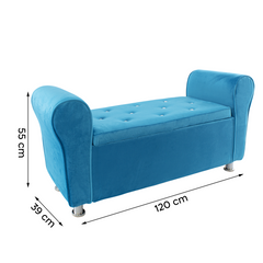 Banc coffre effet velours à paillettes 120x39x55 cm gain de place