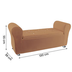 Banc coffre effet velours à paillettes 120x39x55 cm gain de place