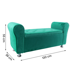 Banc coffre effet velours à paillettes 120x39x55 cm gain de place