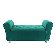 Banc coffre effet velours à paillettes 120x39x55 cm gain de place