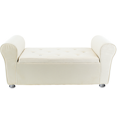 Banc coffre effet velours à paillettes 120x39x55 cm gain de place