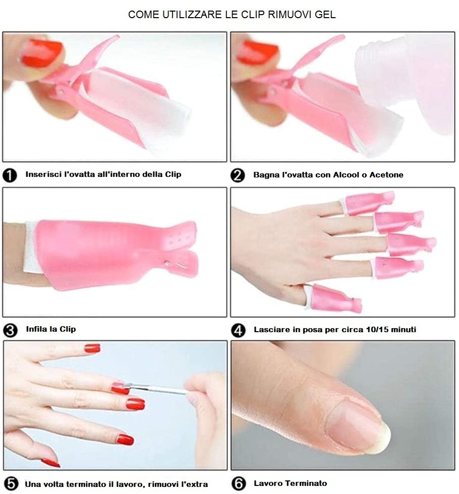 Kit 20 pcs gel clip et Gel Polish Remover 3422 pour Nail Art Nails