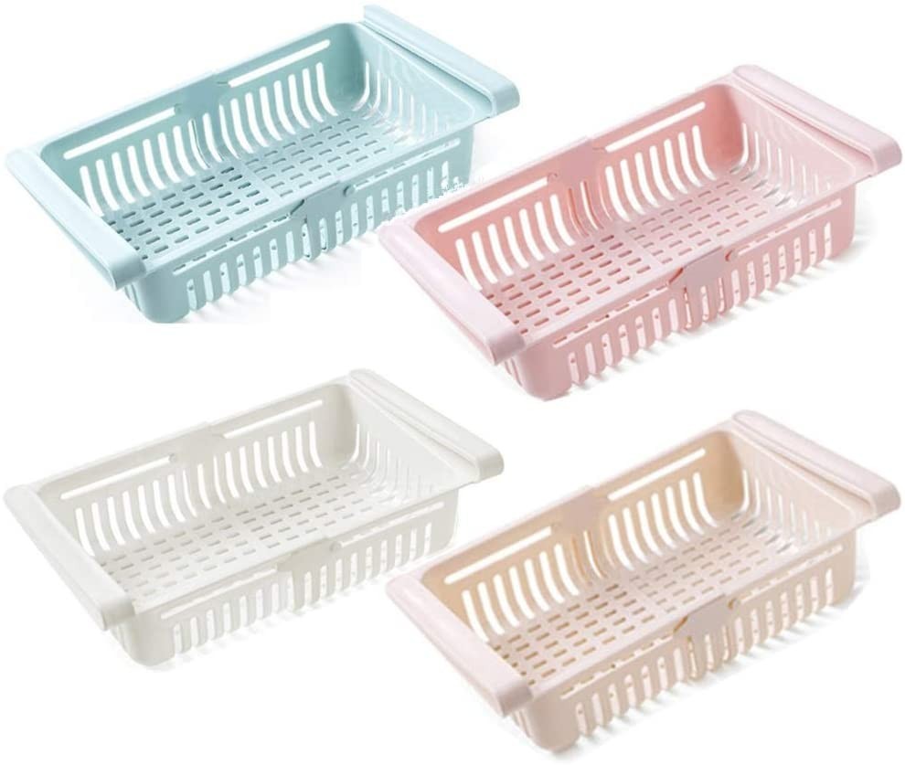 Ensemble 4 tiroirs de réfrigérateur 187325 Organisateur en plastique extensible