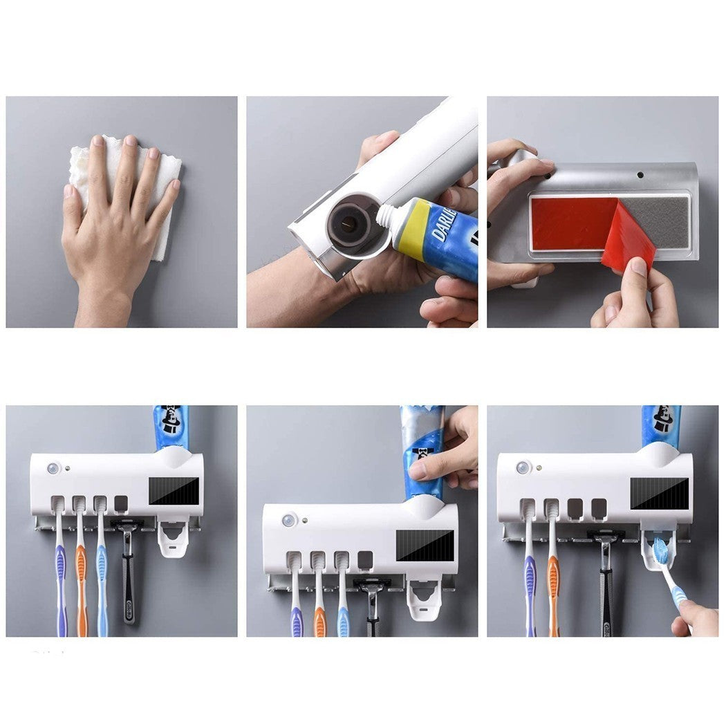 Stérilisateur UV 4 fentes porte-brosse à dents 187752 chargement solaire USB