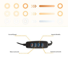 187158 Anneau lumineux LED 35 cm avec trépied et potentiomètre