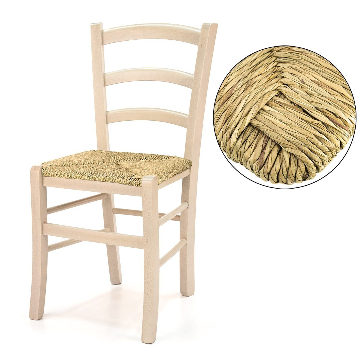 Kit 2 pc siège chaise PISA Art.901 structure inférieure paille naturelle 37x37cm