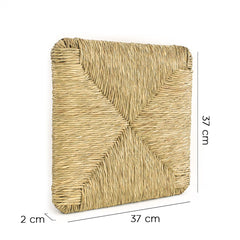 Kit 2 pc siège chaise PISA Art.901 structure inférieure paille naturelle 37x37cm