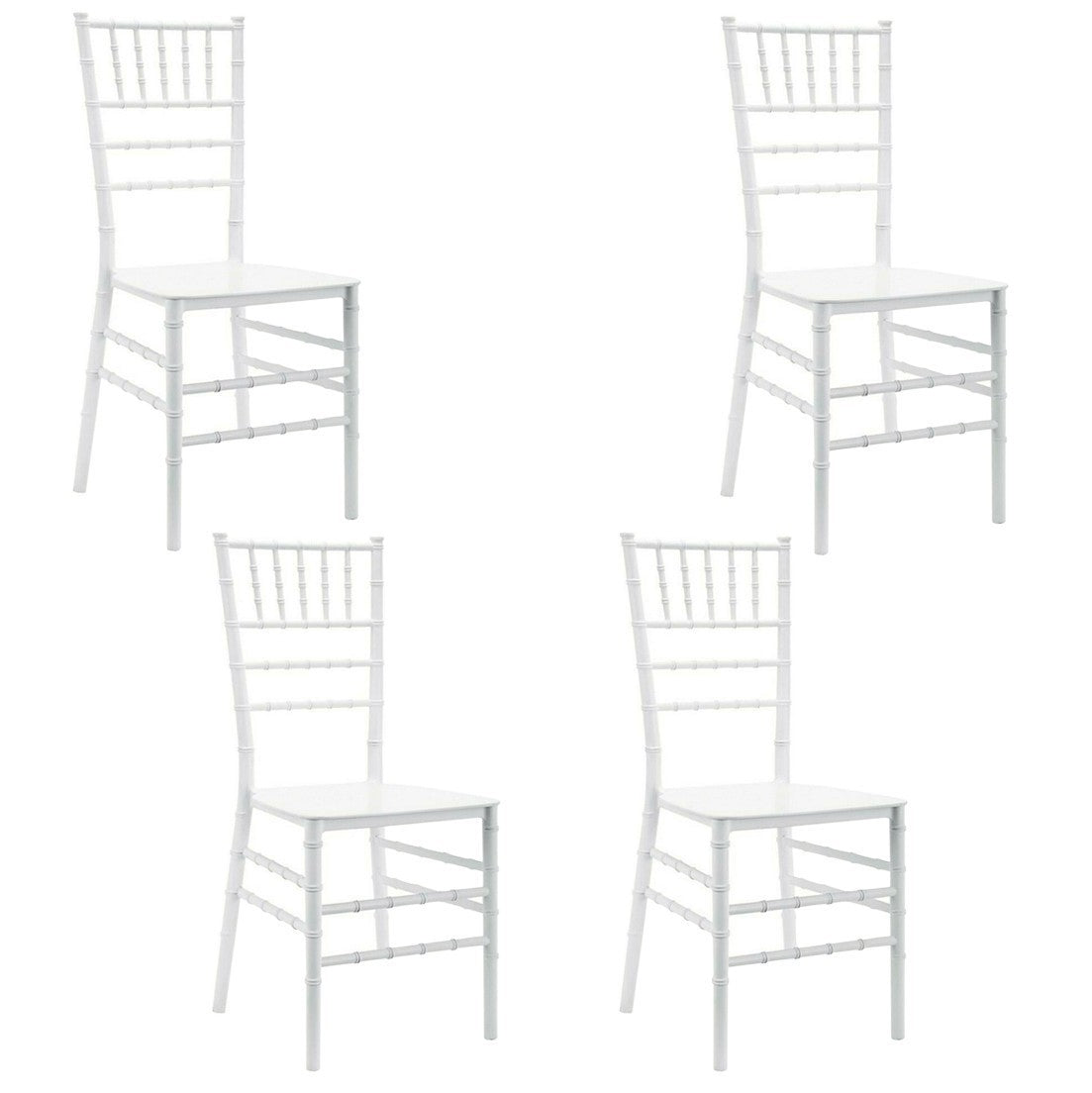 Lot de 4 chaises chiavari blanches Design Classique pour la Restauration Vintage