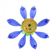 456910 Pack 4 bougies musicales forme Fleur avec effets sonores et rotatifs BLEU
