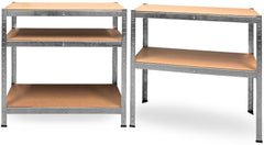Lot de 2 Etagères Grande Capacité 875Kg 5 Etagères Modulaires MDF H180xL90xP40cm