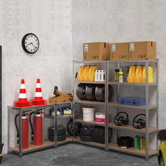 Lot de 2 Etagères Grande Capacité 875Kg 5 Etagères Modulaires MDF H180xL90xP40cm