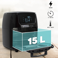 Four Maxi Air Fryer Jordan 15L 1800W avec 8 modes d'écran tactile