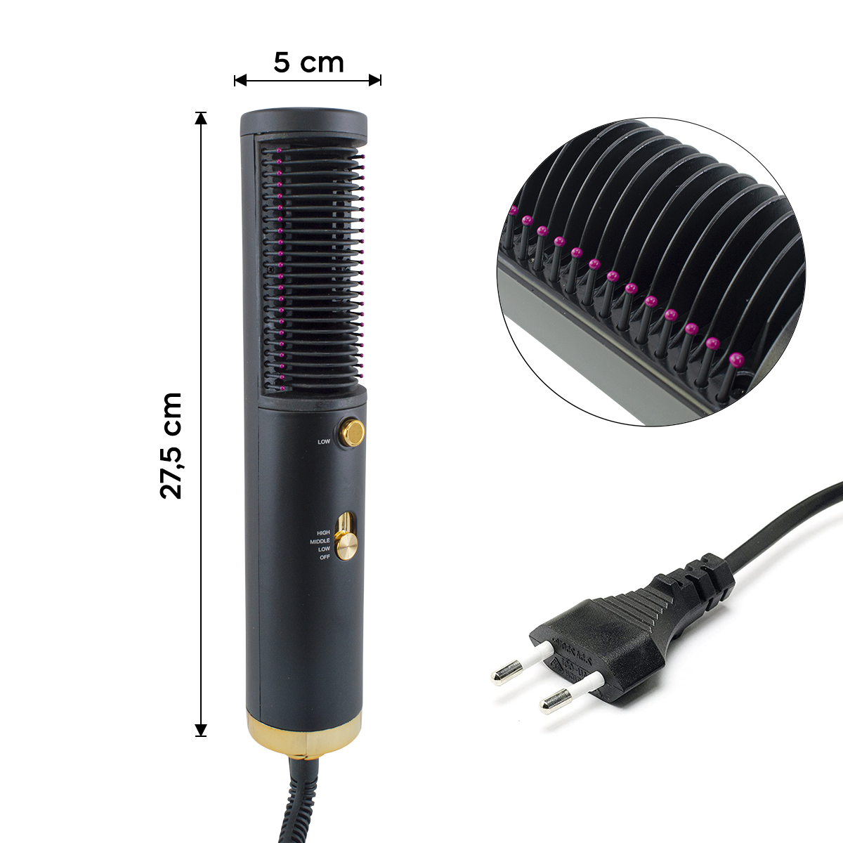 Brosse lissante et volumatrice HS-818 Sèche-cheveux multifonction 1600W