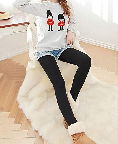 Lot de 3 leggings noirs opaques avec doublure polaire 380 Den Taille Unique