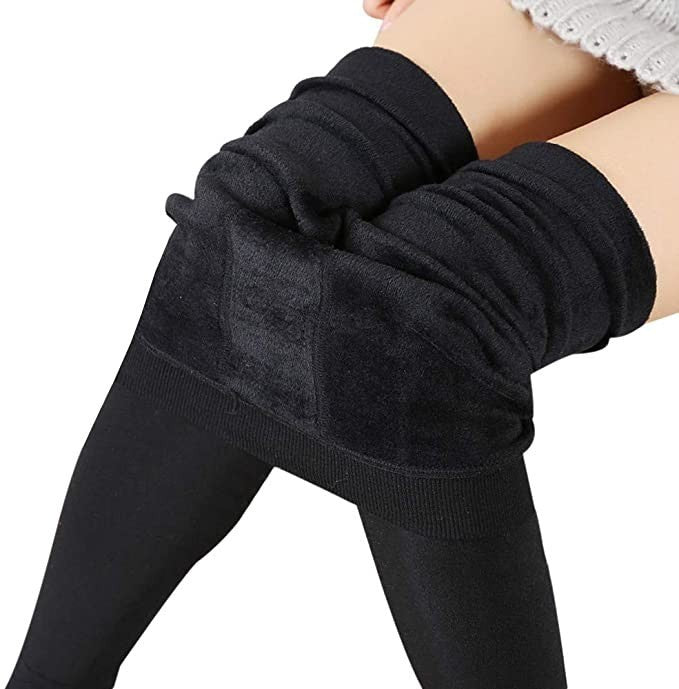 Lot de 3 leggings noirs opaques avec doublure polaire 380 Den Taille Unique