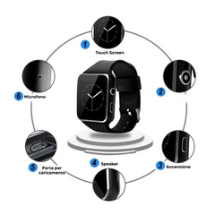 Smartwatch écran rectangulaire 000101 Notifications caméra de montre fitness APP