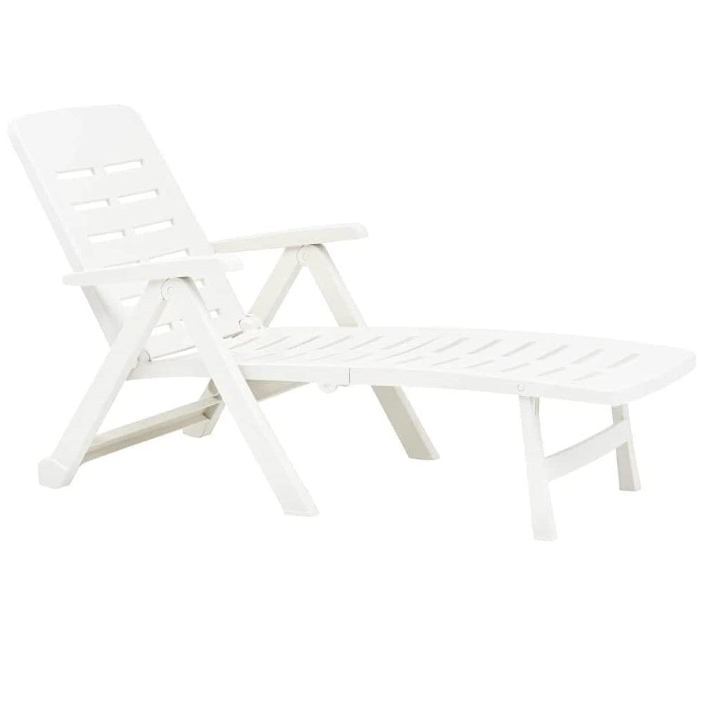 2 longues longues en polypropylène blanc SMERALDO 72x189x96hcm Mobilier jardin