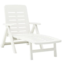 2 longues longues en polypropylène blanc SMERALDO 72x189x96hcm Mobilier jardin