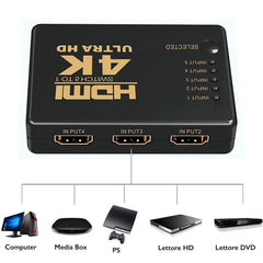 Commutateur HDMI Ultra HD 5 entrées 4K Commutateur 1080P avec télécommande