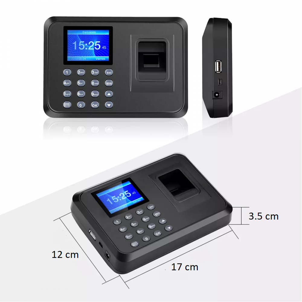 Moniteur de temps et de présence Chronométreur mot de passe biométrique 2.4 "USB