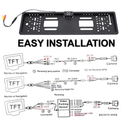 400463 Support plaque d'immatriculation avec caméra 4 LED pour caméra de recul