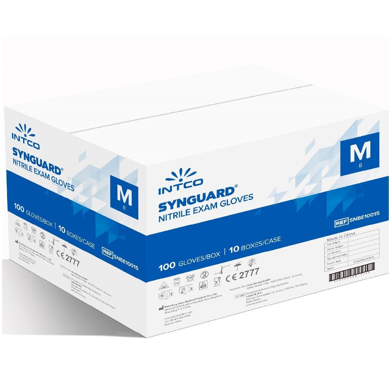 Set 1000pcs Gant Jetable ITCO Synguard Nitrile Qualité Premium Usage Sanitaire