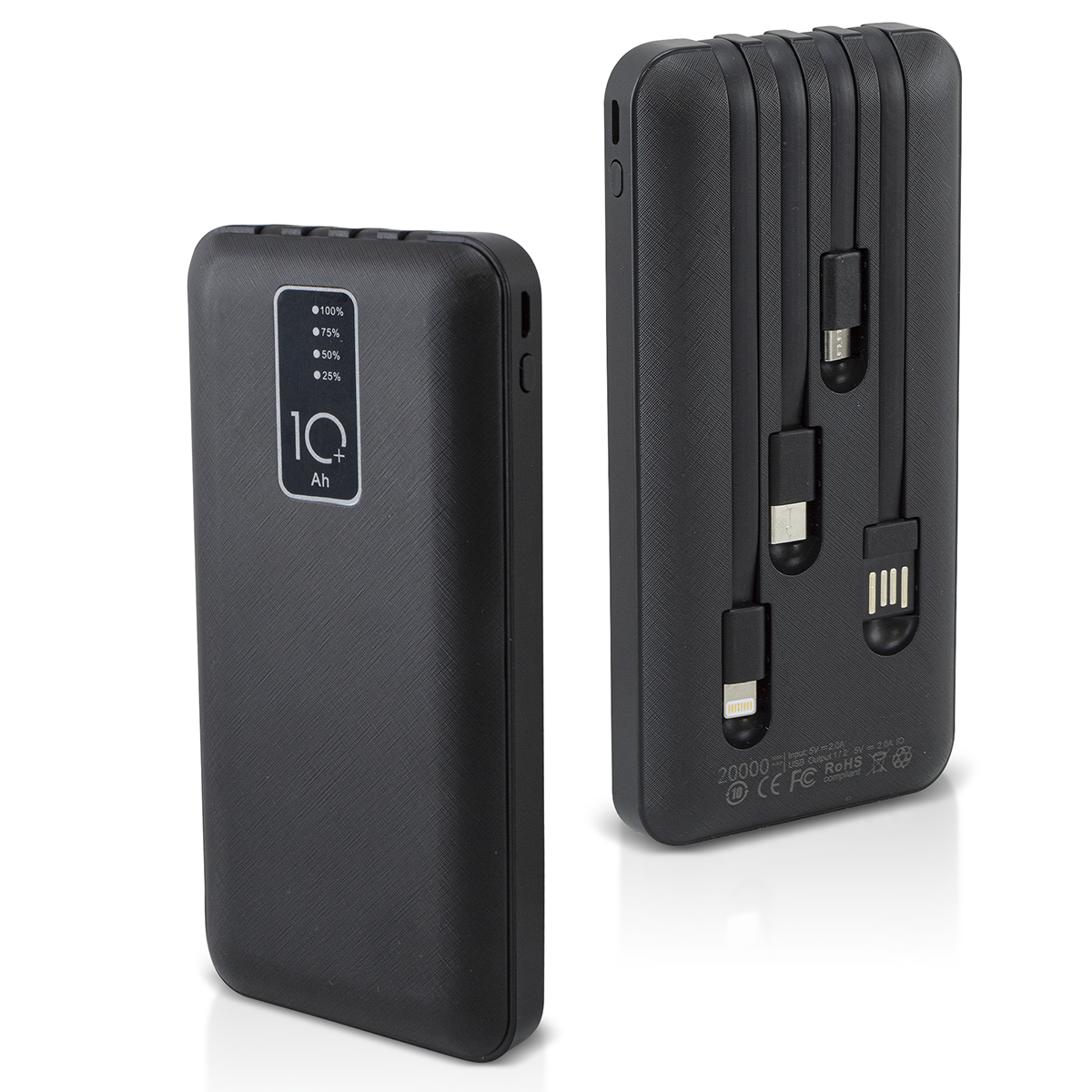 Chargeur rapide portable Power Bank 20000mAh avec 4 câbles USB inclus