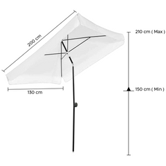 Parasol Rectangulaire pour Table Basse Easy Garden 4 Bâtons Inclinables
